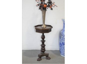 Regency-style Mahogany Octagonal Wine Table, Finely Turned Column On Tripod Base