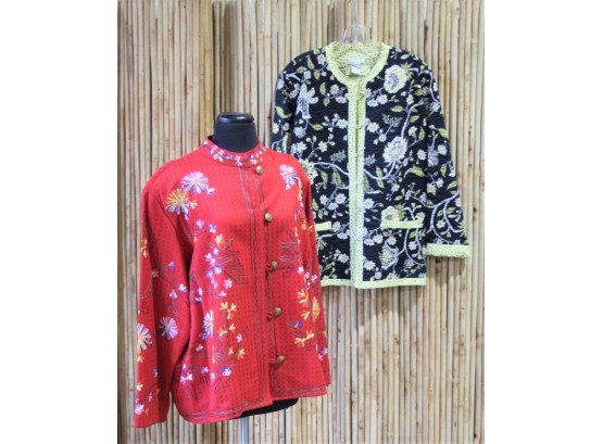 Asian Cardigan Style Quilted And Embroidered Jackets By Alex Kim & Patty Kim
