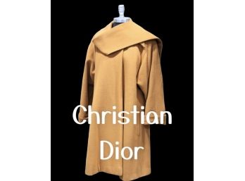 Christian Dior Flax Mustard Two Button Cape Jacket - Size 6