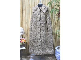 Hand-Made By Frances Long Cloak Sleeveless Button Front Cape