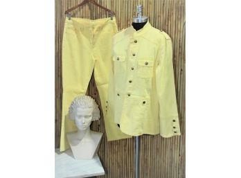 Diane Gilman Yellow Jeans And Matching Jacket -New (never Used )