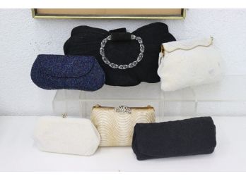 Great Group Lot Of Vintage Beaded Evening  Bags And Clutches: Alexandre Madrid, Walborg, And More