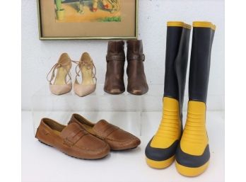 All Occasion/Weather Woman's Shoe Lot: West Marine Boots, AK Ankle Boots, Vince Camuto Heels, Cole-Haan Mocs
