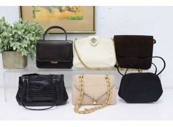 1 Of 4 Group Lot Of Vintage Hand Bags: Including Gucci, Peau De Faille, Lederer De Paris, Bien-Davis, Etc