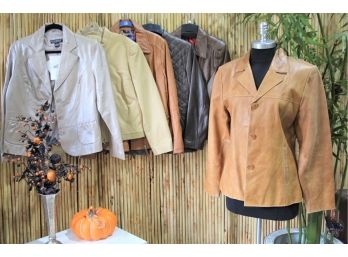 Group Lot Of Six Leather Jackets -NEW ( Never Used)