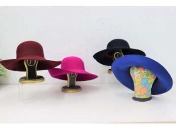 Four Wide Brim Round Crown Cartwheel Hats