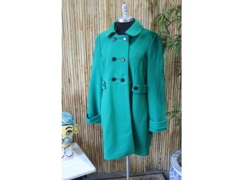 Green Women's Pea Dress Coat -Double Breasted- Size Med
