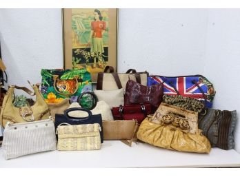 Group Lot Of Great Mix Of Contemporary Stylish &  Funky Handbags And Totes