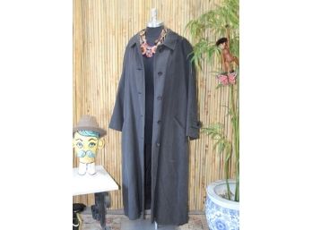 Dark Gray Wool Burberry Long Coat -Size M/L