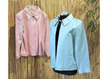 Two Bagatelle Metallic Blue & Pink  Faux Leather Jackets-NEW ( Never Used )