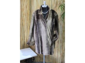Dennis Basso Gray Faux Fur Coat-NEW (never Used )