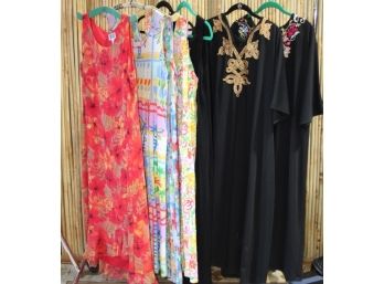 Group Lot Of Summer Tank Dresses And Embroidered Caftans