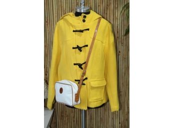Old Navy Jackets & Coats /Yellow Hooded Pea Coat -New (never Used )