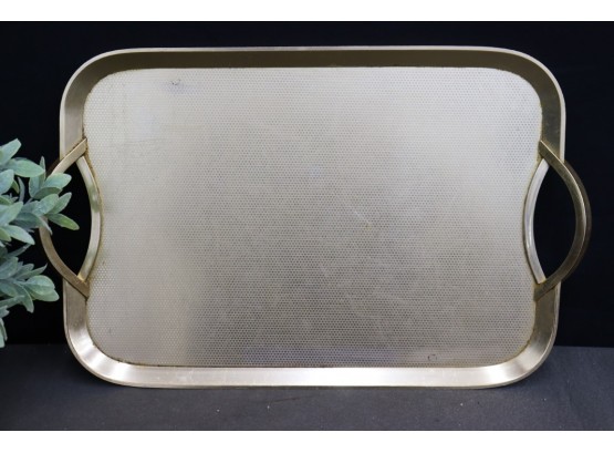 Vintage MCM Quadrille Dot Serving Tray With Untied Oval Handles