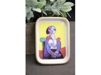 Picasso Heirs Authorized Femme A La Chaise Sur Fond Jaune Trinket Dish