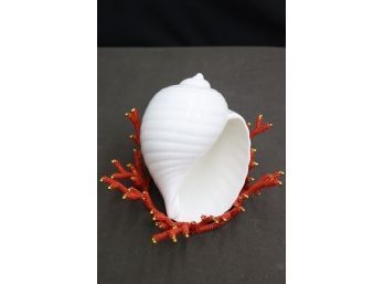 Vintage Wedgwood Porcelain Shell  RED  CROWN NOT INCLUDED