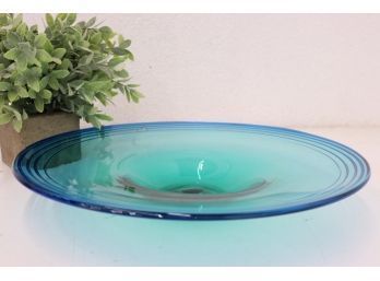 Vintage Murano Style Blue Glass Charger