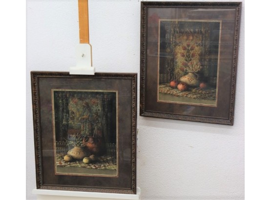 Pair Of Richly Detailed Still Life  Reproduction Prints,