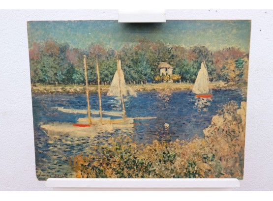 Reproduction Print Bassin D'Argenteuil Claude Monet, Mounted On Cardboad