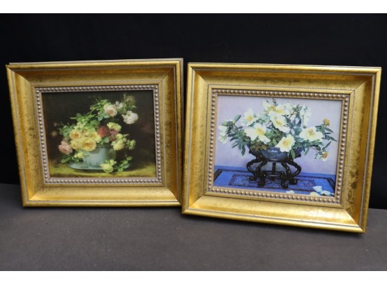 Two Framed Floral Still Lifes - Wild Roses And Roses In A Porcelain Bowl - Paragon Picture Gallery