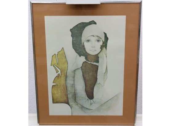 Framed Reproduction On Paper - 'simone' Christine Rosamond, 1973