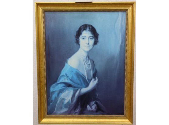Framed Reproduction Print Of Portrait Of Majesty Queen Elizabeth By Philip De Laszlo