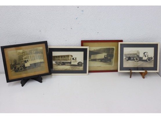 Fascinated Group Of Four Vintage Black & White Photos - Vintage NY Trucking/Transport Images