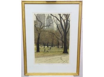 Cental Park South Harold Altman Pencil Signed Limited Edition Lithograph No. 267/285