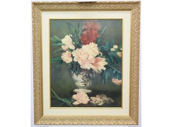 Stately Frame With Flower Vase, Matted & Framed, Decorative