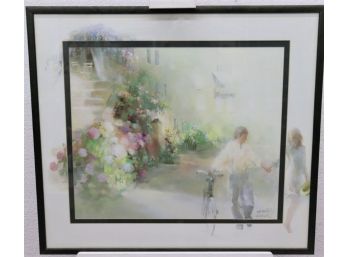 Willem Haenraets Two Happy People Pencil Signed Offset Lithograph, Framed