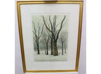 Winter 1987 Harold Altman Pencil Signed Limited Edition Lithograph Artist Proof