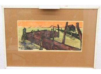 Vintage Serigraph 'Promised Land' '56 By Daga Ramsey, Pencil Signed