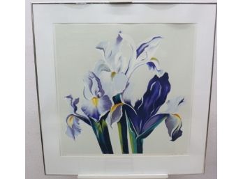 Vintage 1980 Screenprint Three Irises By Lowell Nesbitt, Signed And Numbered In Pencil (AP 21/40)