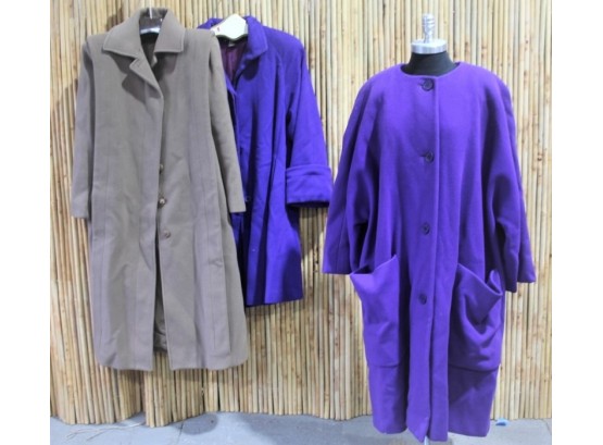 Group Of Three Wool Coats -Calvin Klein, Benard,  Searle Blatt