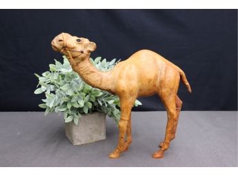 Vintage Leather Covered Dromedary Arabian Camel Figurine
