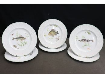 Set Of 6 Fish & Wildlife Shallow Bowls - Marlborough Olde English Ironstone By Simpsons