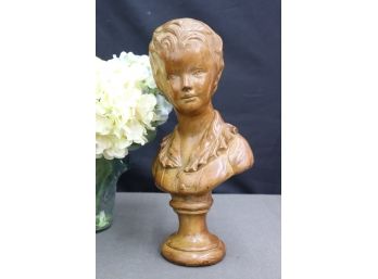 Elegant Vintage  Carved  Bust Of Victorian Boy- Not Wood !