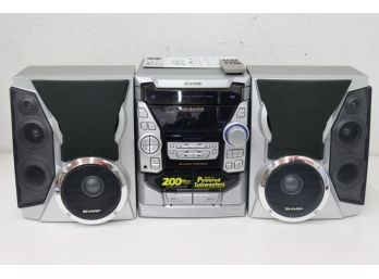 Sharp CD-BA200 Mini-Component Audio System -  200 Watts. Built In Powered Sub-Woofers