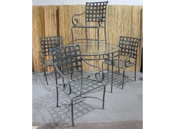 Glass Top Patio Table With Matching Four Chairs