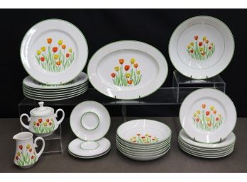 Oven To Table To Dishwasher: Jardin Pattern Lorelei Fine China Plates, Bowls, C/S (incomplete Set)