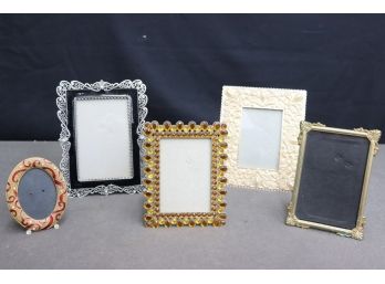 Group Lot Of Five (5) Stylish Decorated Photo Frames
