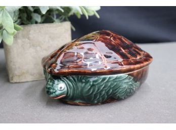 Hand-Painted Turtle Lidded Cookie Jar By Invento Portugal, No. 695