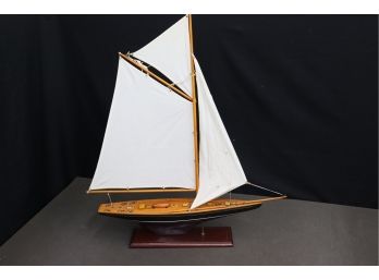 Wooden Model Of Ocean Racing Yacht At Full Sail