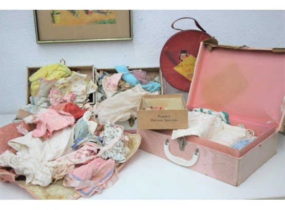 Great Big Little Lot Of Vintage Doll Clothes And Cases