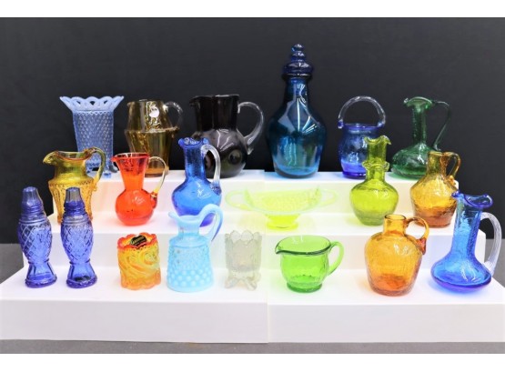 Instant Vintage Colored Glass Collection Group Lot: Great Forms, Styles, Colors