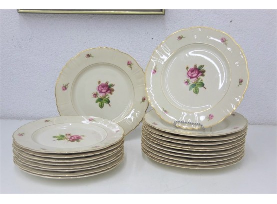 Set Of 20 Victoria Pattern Federal Shape Dinner Plates,  Syracuse China