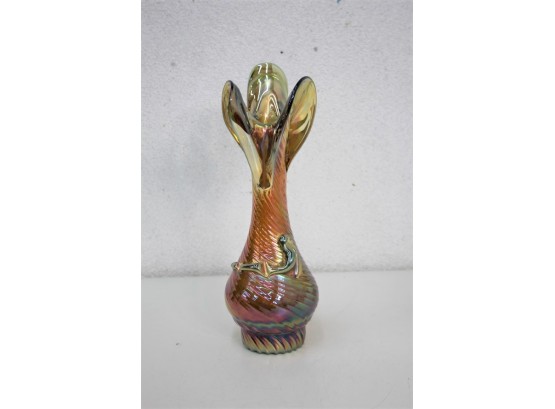 Spectacular Polychrome Iridescent Glass Artful Calla Lily Twist Vase