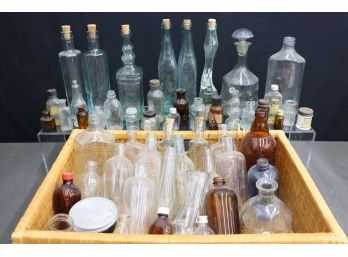 Gigantic Lot Of All Manner Of Vintage Glass Bottles - Mix Of Use, Color, Shape, Era Etc