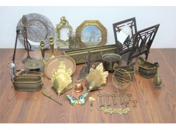 Super Group Lot Of Metal (mostly Brass) Objects, Keys, Containers, Frames And More