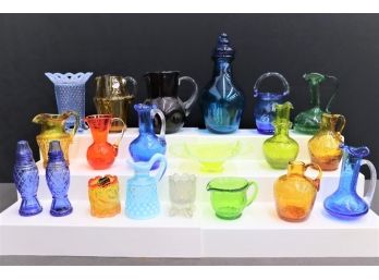 Instant Vintage Colored Glass Collection Group Lot: Great Forms, Styles, Colors